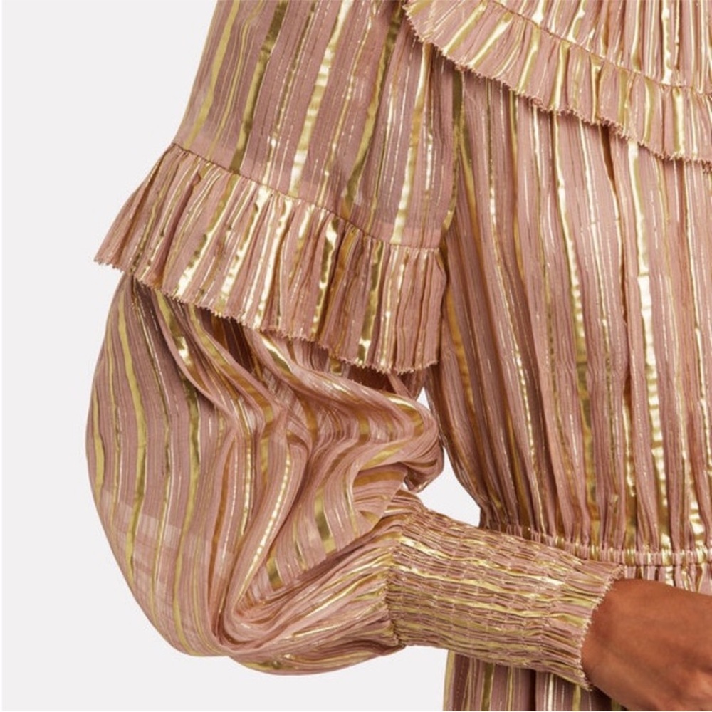 Ulla Johnson Averil Ruffled Georgette Dress in Blush - Picture 8 of 10